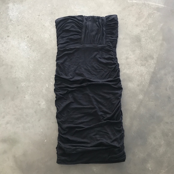 Strapless Ruching Mini Designer Dress by GUESS - Picture 1 of 2